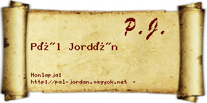 Pál Jordán névjegykártya